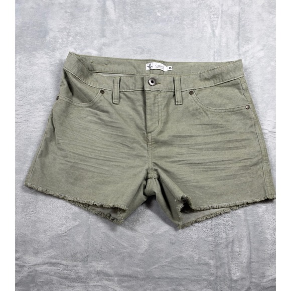 Carve Designs Pants - Carve Designs Oahu Shorts Women 6 Olive Corduroy Raw Hem Organic Cotton